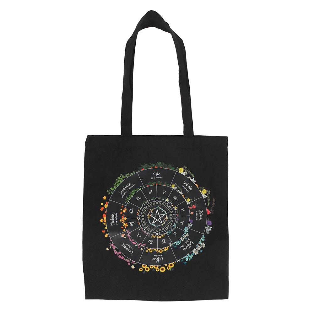 Something Different - Wheel of the Year Polycotton Tote bag - Multicolours